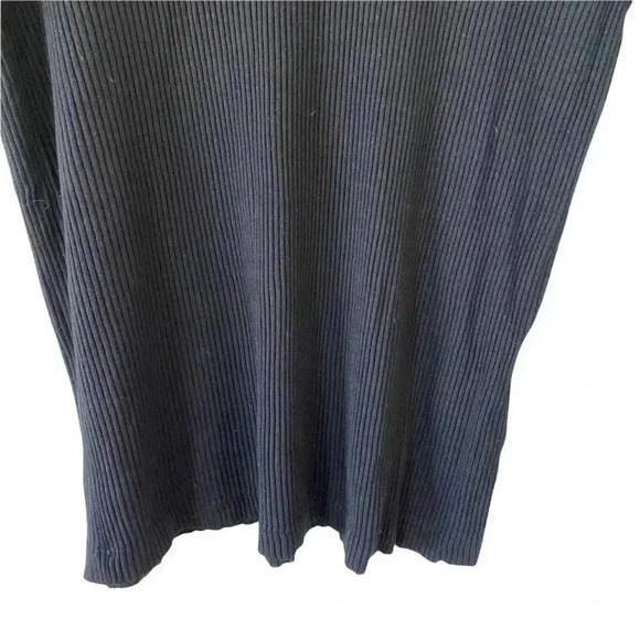 Olsen Black Ribbed Tunic Top Crewneck Half Sleeves Viscose Stretch Casual Classi - Picture 5 of 5